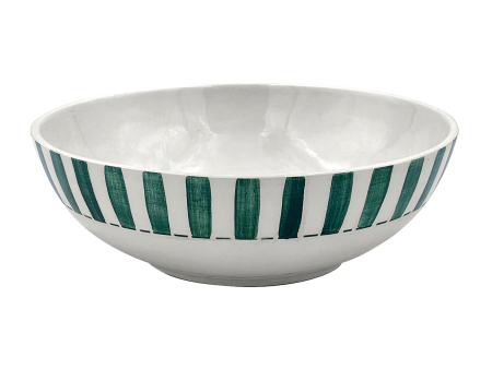 Large Green Stripes Bowl For Cheap