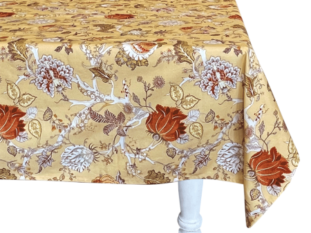 Butter Yellow Chintz Tablecloth Cheap