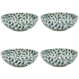 Large Green Scroll Bowls (Set of 4) Hot on Sale