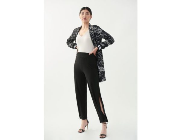 Joseph Ribkoff Black Elastic High Waisted Flutter Pants Online Sale