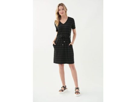 Joseph Ribkoff Short Sleeve Striped Knit Dress Online Sale