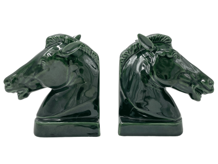 Pair of Emerald Green Horse Bookends Supply