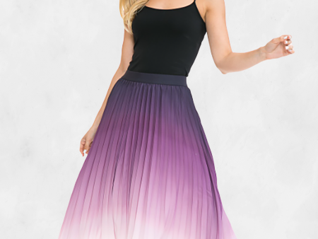 ANNVA USA High Waist Pleated A-line Swing Skirt Hot on Sale