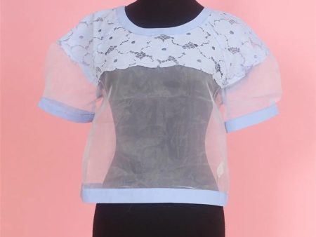 JOA Sky Blue Crop Top on Sale