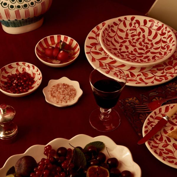 Red Scroll Peanut Bowl Online Sale