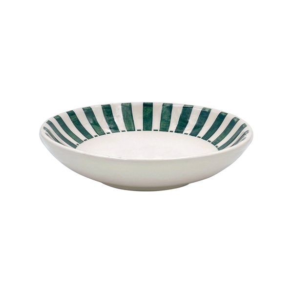 Green Stripes Pasta Bowl Hot on Sale