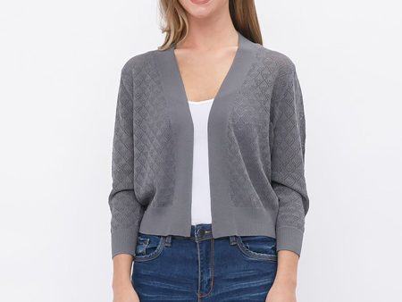 Cielo Open Bolero Pointelle Cardigan For Cheap