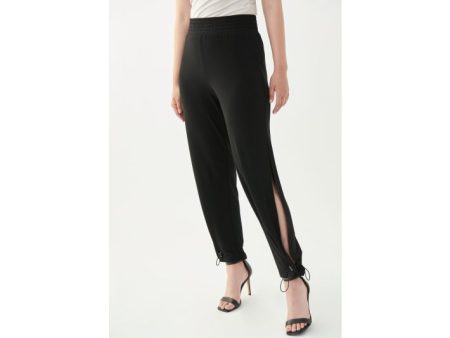 Joseph Ribkoff Black Elastic High Waisted Flutter Pants Online Sale