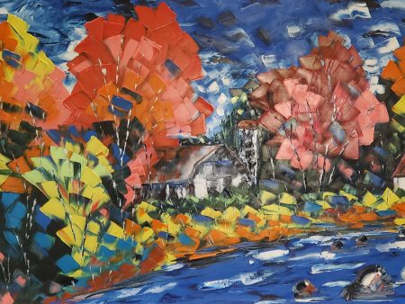 Gauthier, Gaetan - A la campagne - 30x60  - oils on canvas by spatula Online