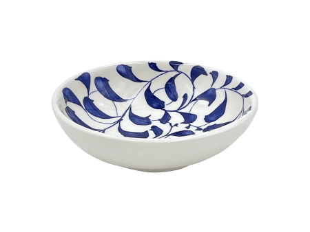 Navy Blue Scroll Peanut Bowl Supply