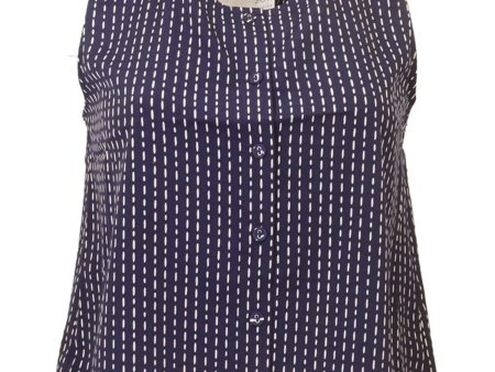 Joa Navy Sleeveless Crop Top Hot on Sale