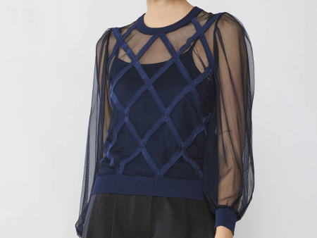 Current Air Sheer Crosshatch Lined Top Discount