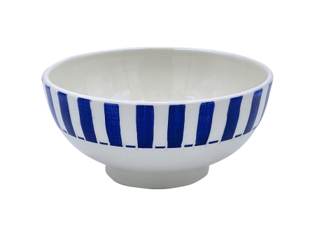 Medium Navy Blue Stripes Bowl Online