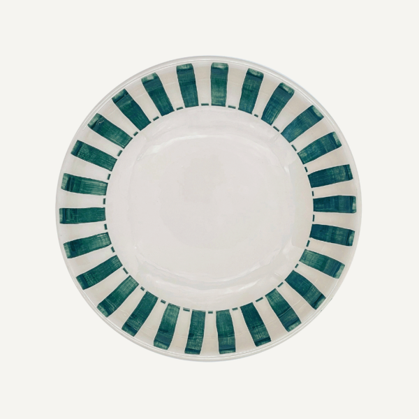 Green Stripes Pasta Bowl Hot on Sale