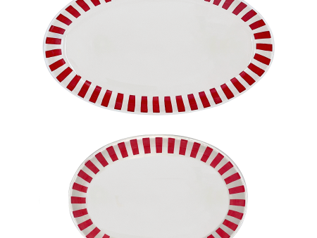 Red Stripes Serving Platters (Set of 2) Online