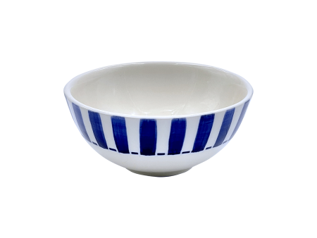 Small Navy Blue Stripes Bowl Cheap