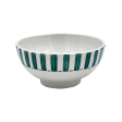 Medium Green Stripes Bowl Hot on Sale