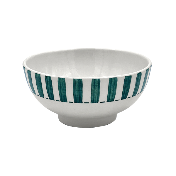 Medium Green Stripes Bowl Hot on Sale