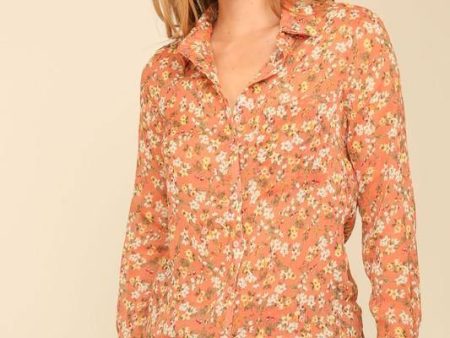 Timing Floral Print Button Down Top Supply