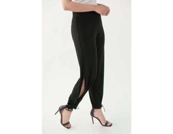 Joseph Ribkoff Black Elastic High Waisted Flutter Pants Online Sale