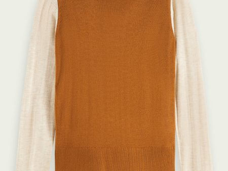 Scotch&Soda Color-Block High Neck Knit Top Online Sale