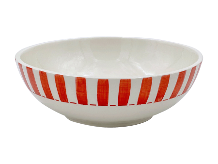 Large Red Stripes Bowl Online now