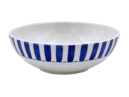 Large Navy Blue Stripes Bowl Fashion