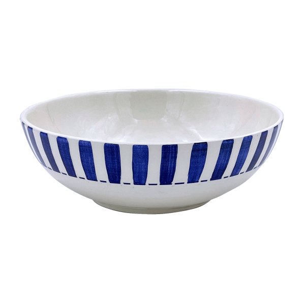 Large Navy Blue Stripes Bowl Fashion