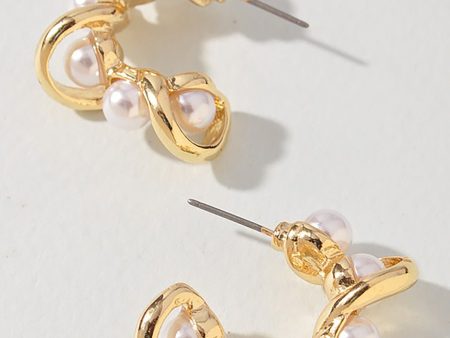 Pearl with a Twist Hoop Earrings Discount