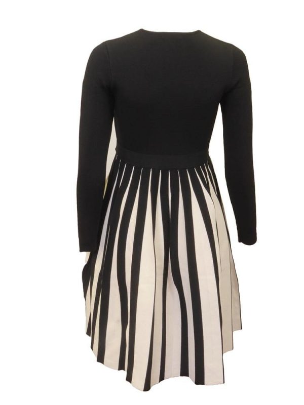 Slice Knit Contrast Dress For Sale