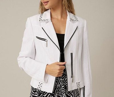 Joseph Ribkoff  Studded Long Sleeve Motorcycle Jacket Online