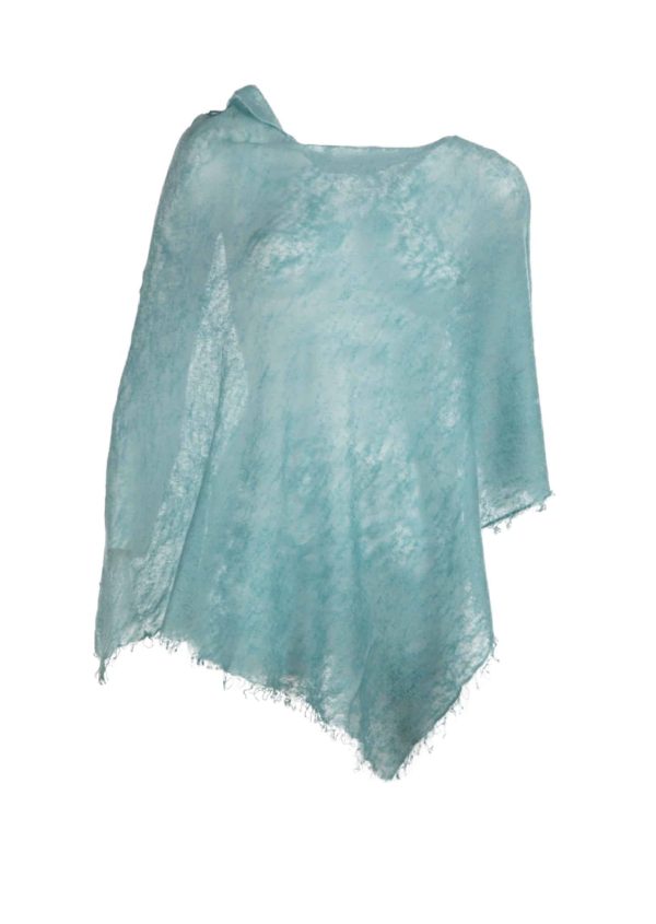 Mirror in the Sky Semi Felted Square Poncho Cashmere For Cheap