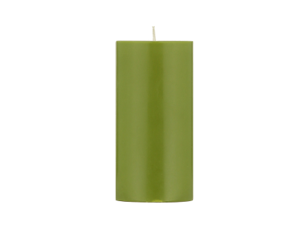 Olive Green Pillar Candle 15cm Online Sale