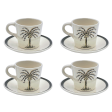 Palm Espresso Cup & Saucers (Set of 4) Discount