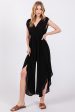 Final Touch Surplice and Shirring Detail Jumpsuit Online Hot Sale