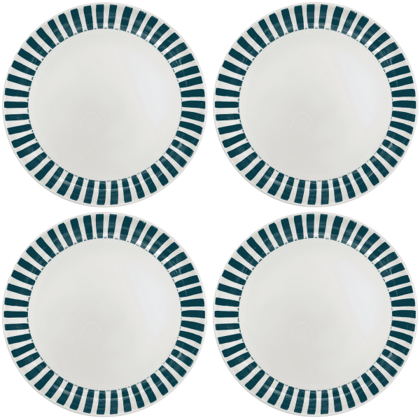 Green Stripes Charger Plates (Set of 4) Online now