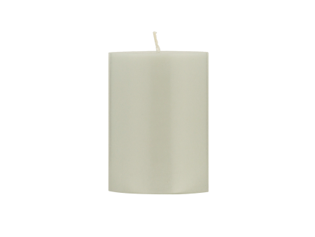 Gull Grey Pillar Candle 10cm For Sale