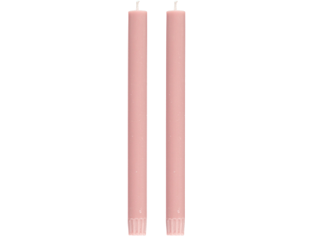 Pair of Old Rose Dinner Candles 25cm Hot on Sale