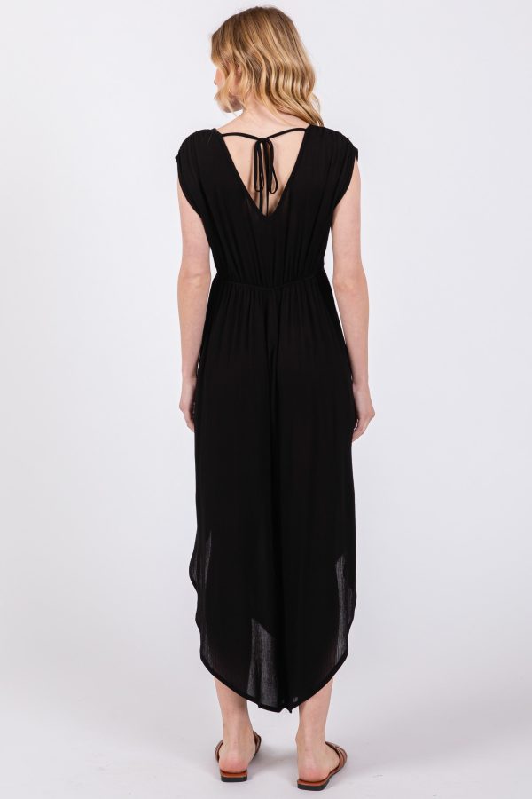 Final Touch Surplice and Shirring Detail Jumpsuit Online Hot Sale