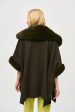 Joseph Ribkoff Brushed Jacquard and Faux Fur Cape Fashion