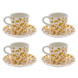 Yellow Scroll Espresso Cup & Saucers (Set of 4) For Sale