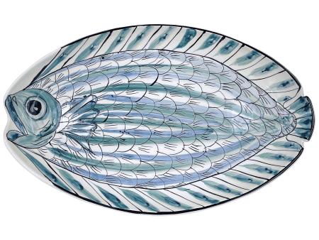 Large Blue Romina Fish Oval Platter Discount