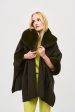 Joseph Ribkoff Brushed Jacquard and Faux Fur Cape Fashion