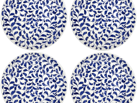 Navy Blue Scroll Charger Plates (Set of 4) Online now