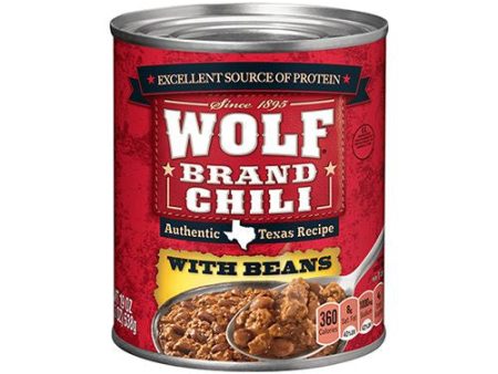 WOLF BRAND Mild Chili With Beans, 19 oz., 19 OZ Online now