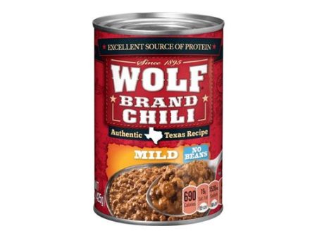 WOLF Mild Chili Without Beans, 15 OZ Supply